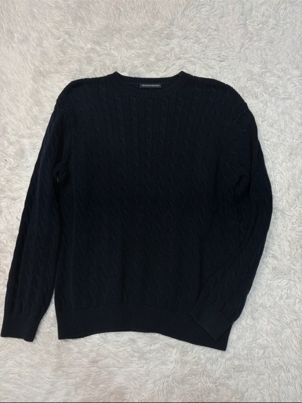 Brandy Melville navy Cable-Knit Crewneck Sweater